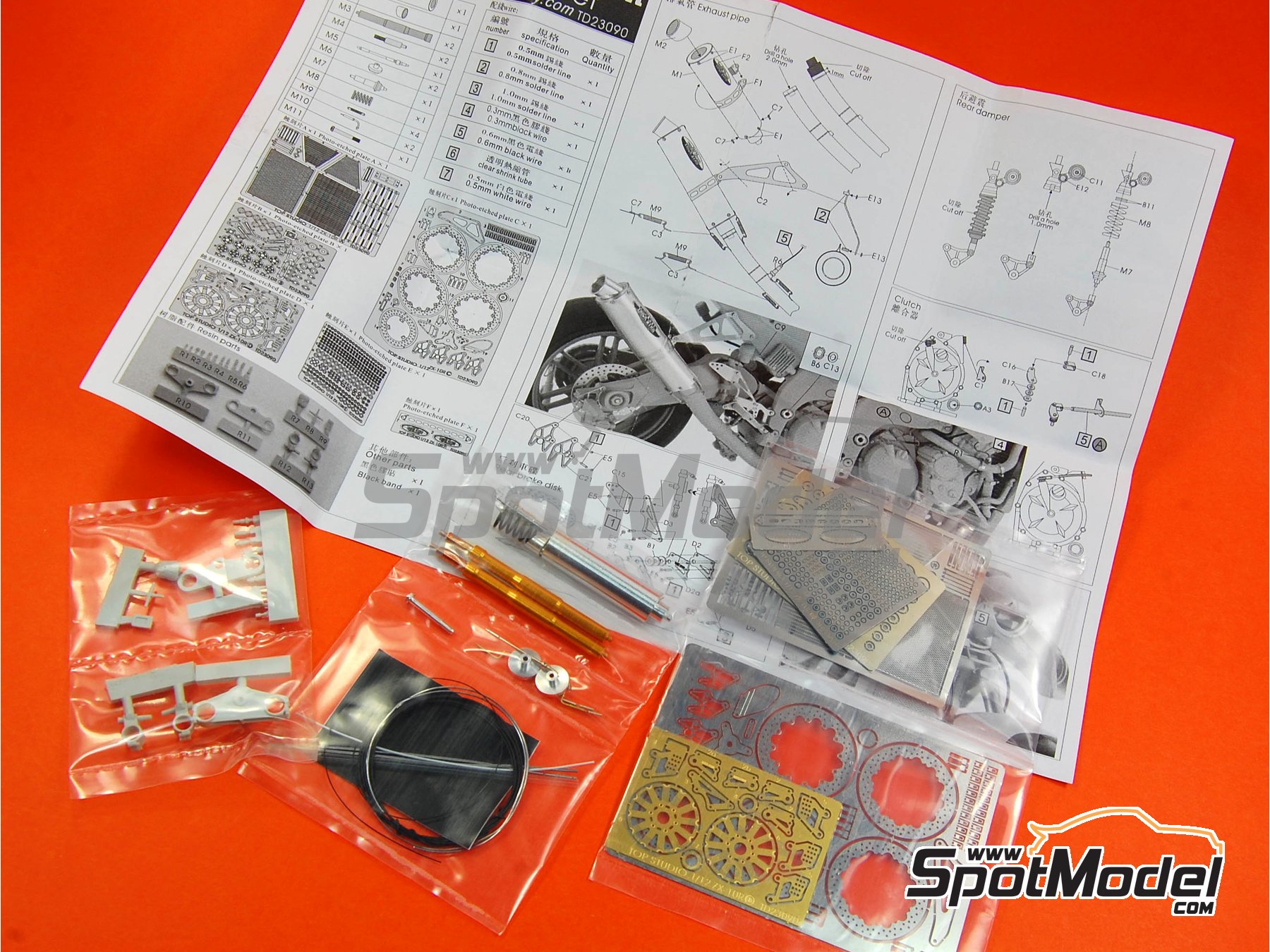 Top Studio TD23090: Detail 1/12 scale - Kawasaki ZX-10R - for